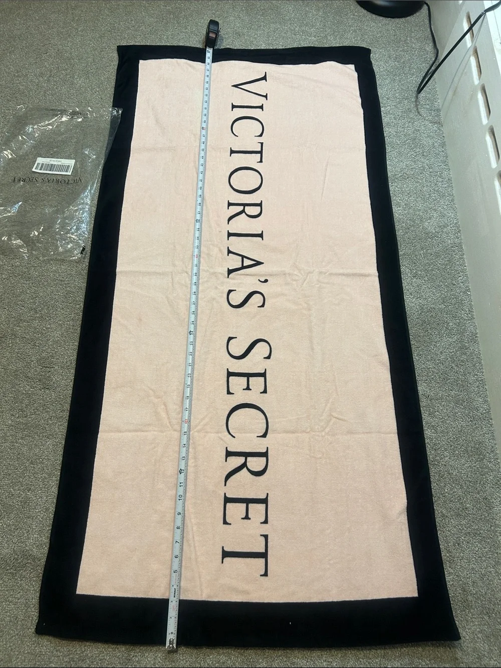 Victoria's Secret Pink Beach Towel with Vertical Logo
